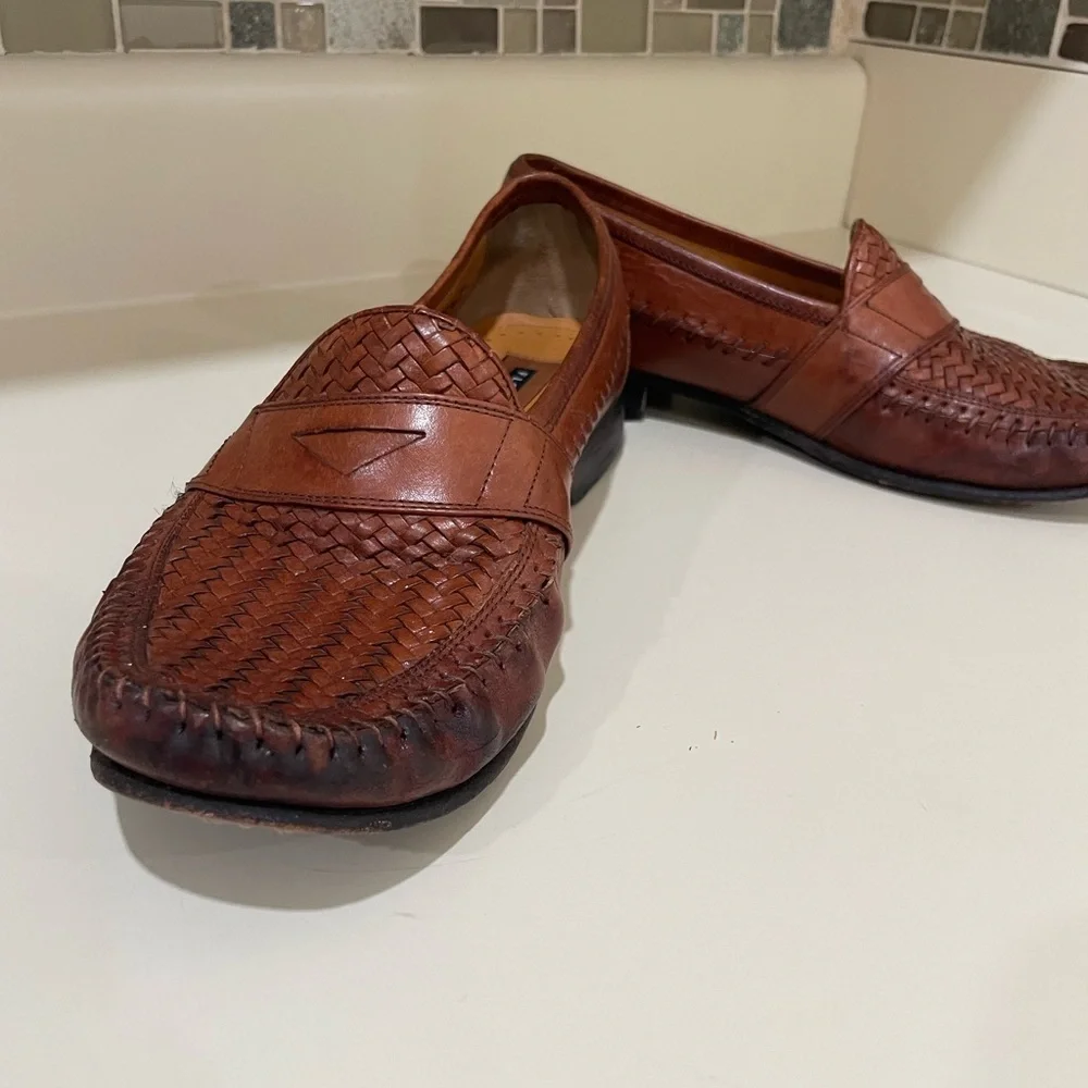 Florsheim Men's Woven Leather Loafers in Rich Brown